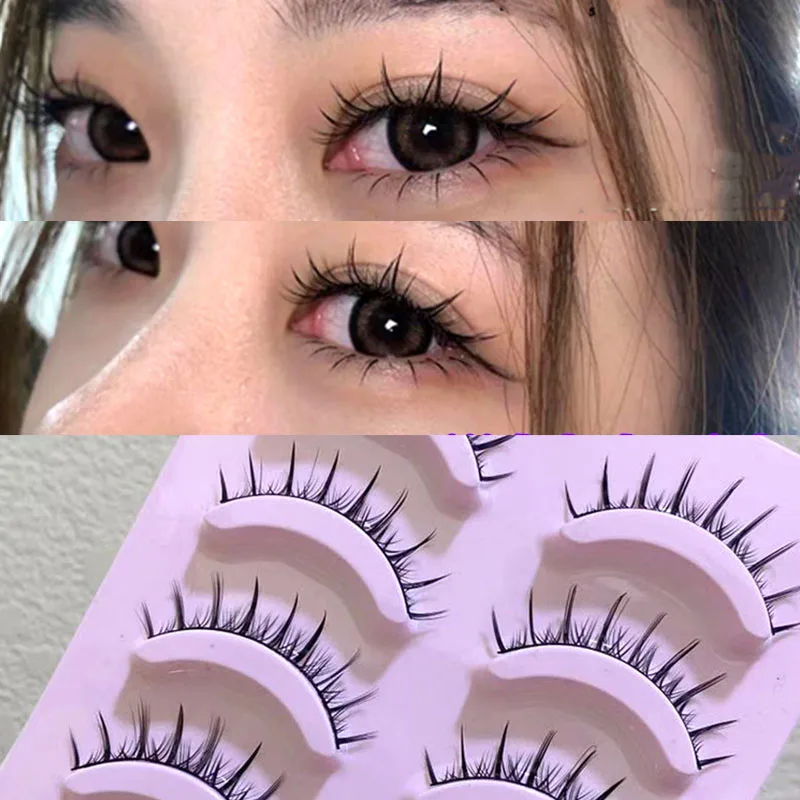 

New 5 Pairs Natural False Eyelashes Cos Xiaohongshu Net Red Japanese Eyelashes Handmade Thick Curling Eyelash Makeup Tools
