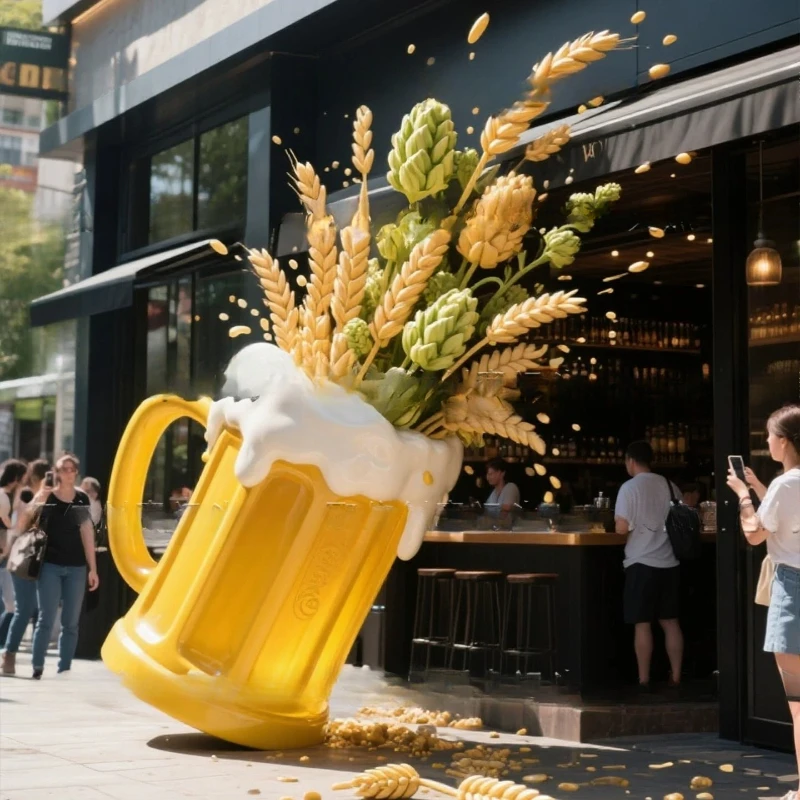 

Internet celebrity outdoor draft beer cup craft pub three-dimensional door beautiful Chen decorative ornament