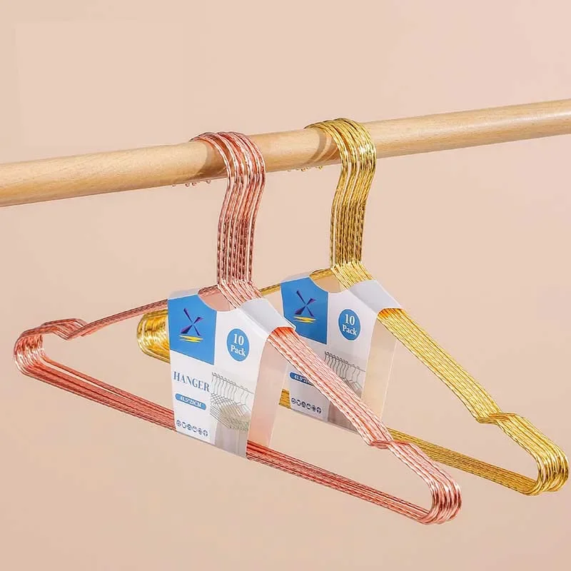 10/20 Pack Non-Slip Threaded Wire Hanger,Stainless Steel Clothes Hangers with Notch for Dress Shirt Bra,Durable Closet Organizer