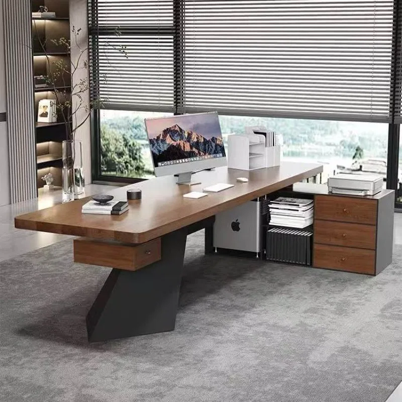 Reception Drawers Office Table Aesthetic Organizer Nordic Wooden Office Desk Workstations Study Escritorio Oficina Furniture