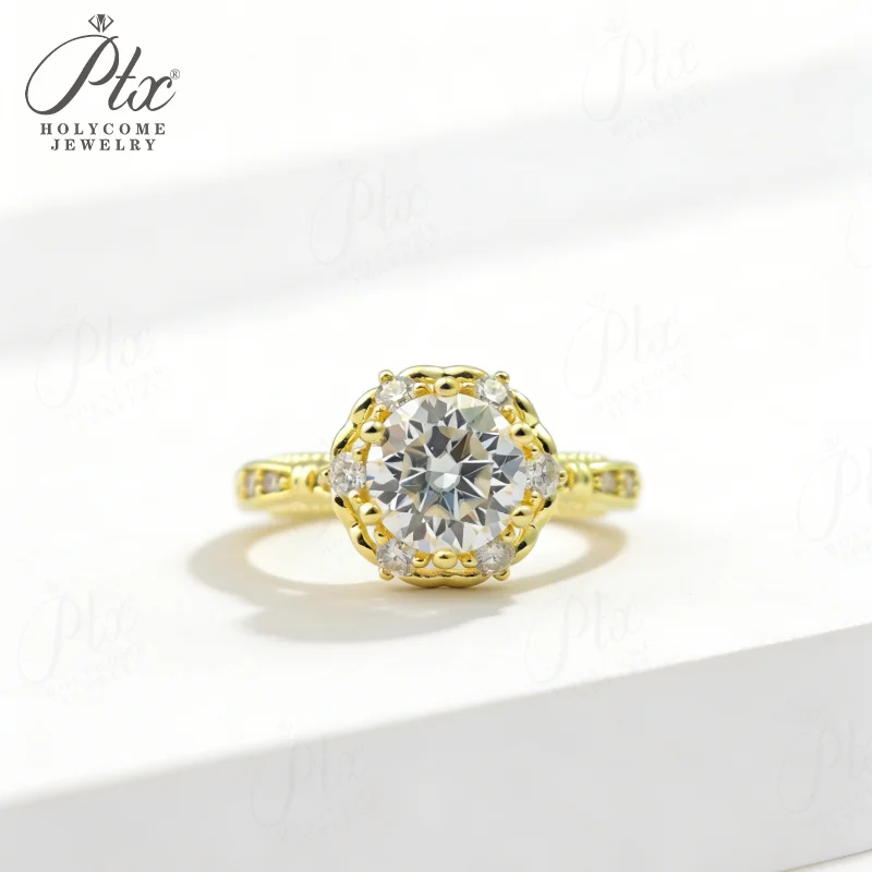 925 Sterling Silber Ring Moissanit 1,5CT D-Farbe Charm-Schmuck für Damen Ehering Hochwertiges Geschenk Feiner Schmuck Großhandel – Detail 3