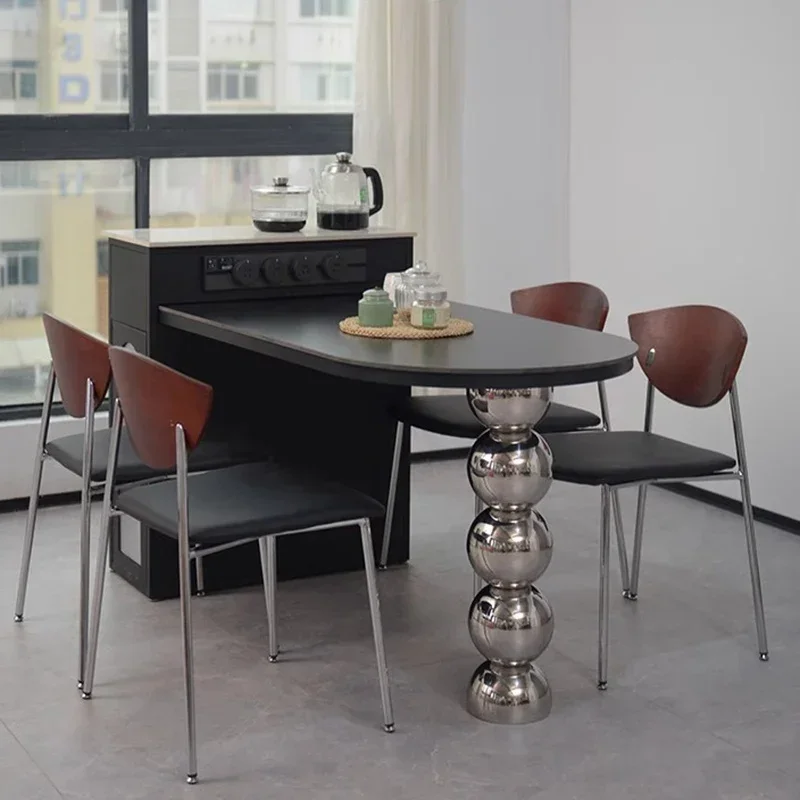 B Extendable Kitchen Dining Table Mobile Coffee Restaurant Conference Dining Table Modern Luxury Mesas De Comedor Home Furniture