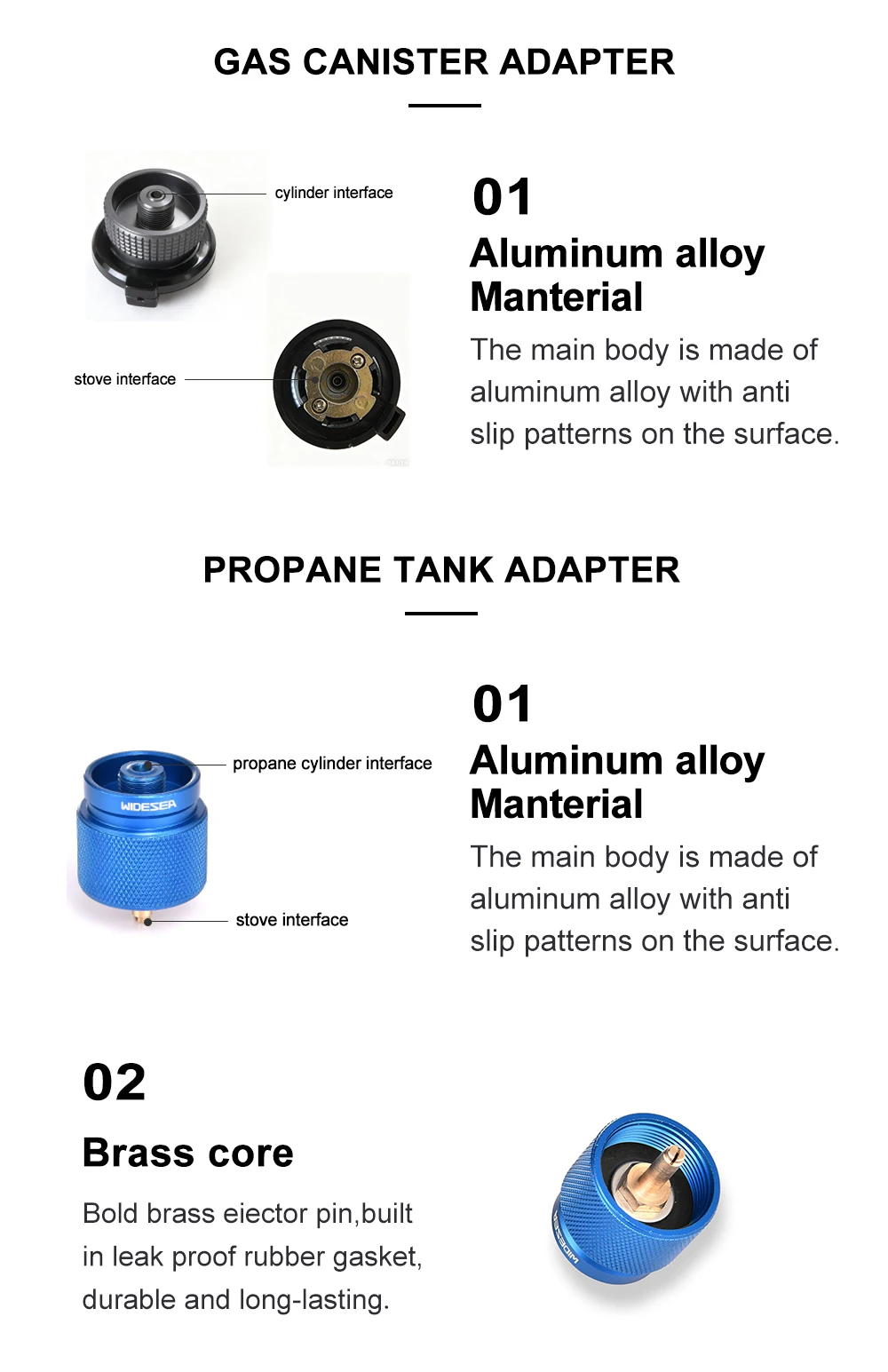 Widesea Campingkocher Propan Nachfülladapter Gasbrenner Gasfüllung Butan Zylinder Tank LPG Saver Campingausrüstung – Detail 8
