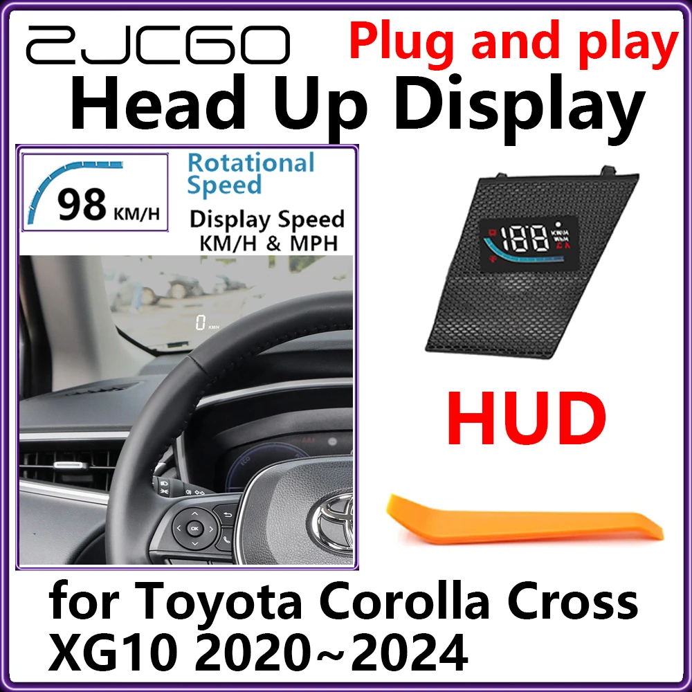 

Hidden HUD Head Up Display Car Projector Plug and Play Display Rotational Speed for Toyota Corolla Cross XG10 2020~2024