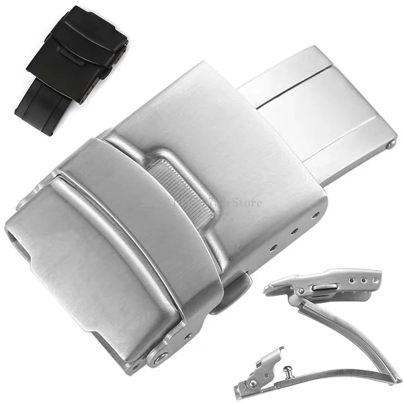 Boucle de montre solide pour Seiko Diving, 18/20/22/24mm, fermoir de montre en acier inoxydable, bouton pliant à double pression, fermoir à dépliage en métal