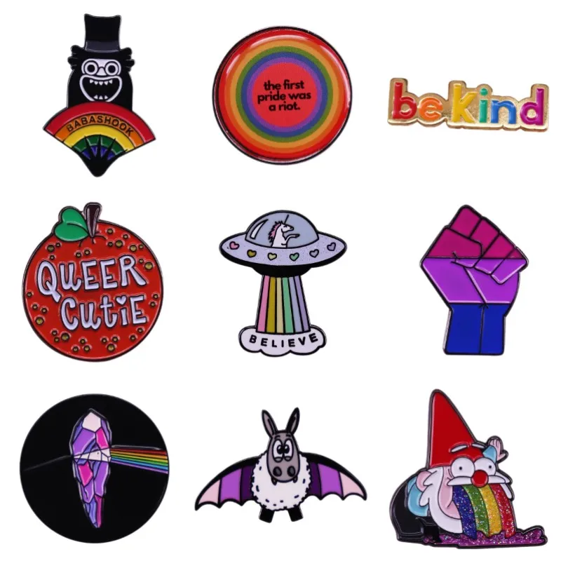 Excellent Quality Bisexual Pride Flag Bat Queen Enamel Pin Lapel Pins Brooch Pan Sexuality Badge Gay LGBT Gift Jewelry Accessory