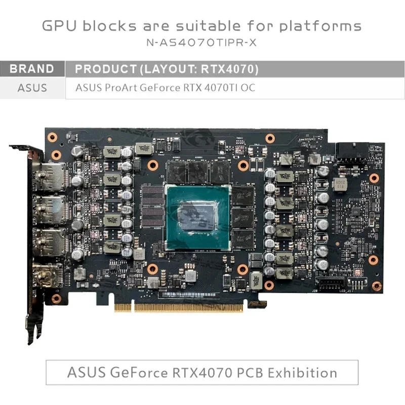 Bykski GPU blok pendingin air digunakan untuk ASUS ProArt GeForce RTX4070TI OC kartu Video/penutup penuh/N-AS4070TIPR-X Radiator