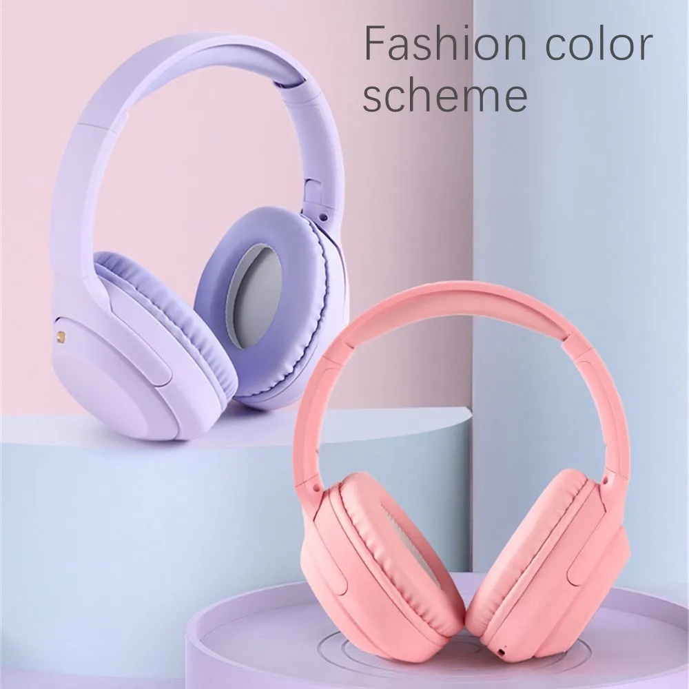 Shoumi Android phone Bluetooth Headphone Wireless Large Headset Girl with  Earmuffs Game Earphone Fold Have Mic,Hands-free Call