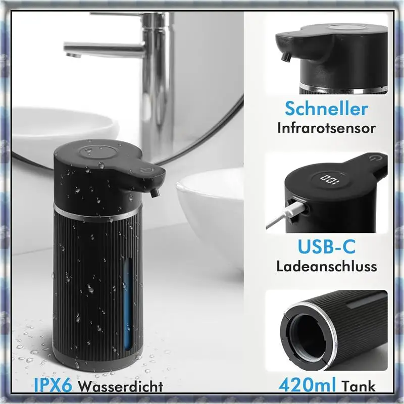 The New Wall Mounted Automatic Soap Dispenser With Rechargeable USB For Bathroom And Kitchen