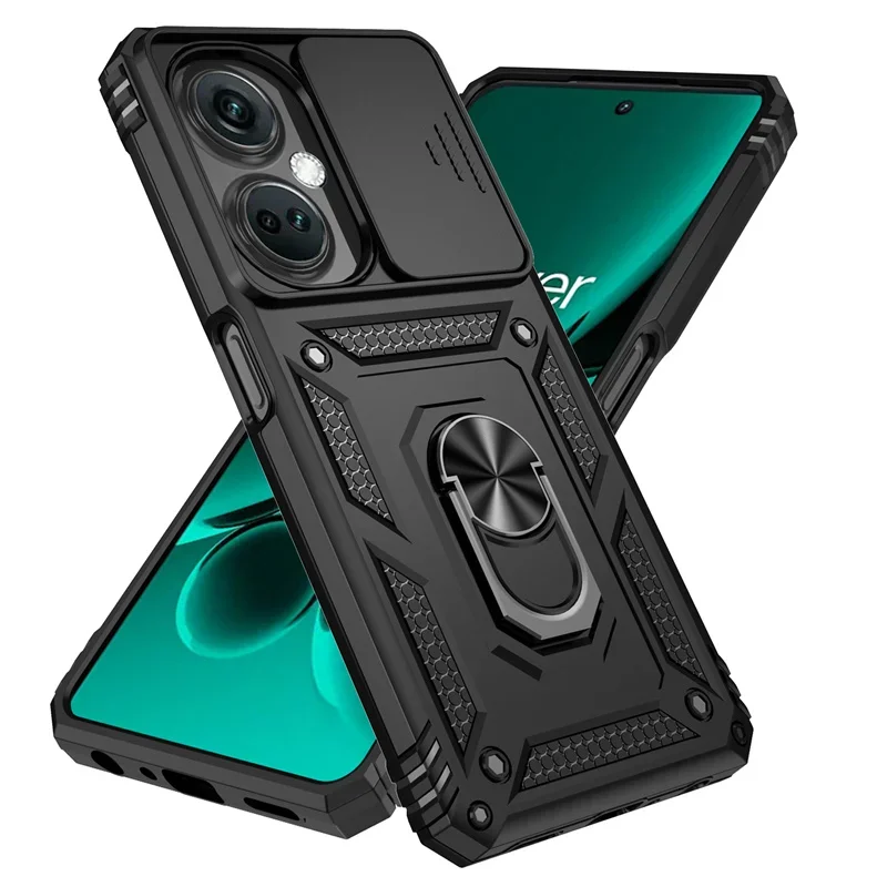 

For OnePlus Nord CE 3 Lite 5G Case Slide Camera Lens Protect Armor Phone Cases For One Plus Nord CE3 Lite Ring Holder Back Cover