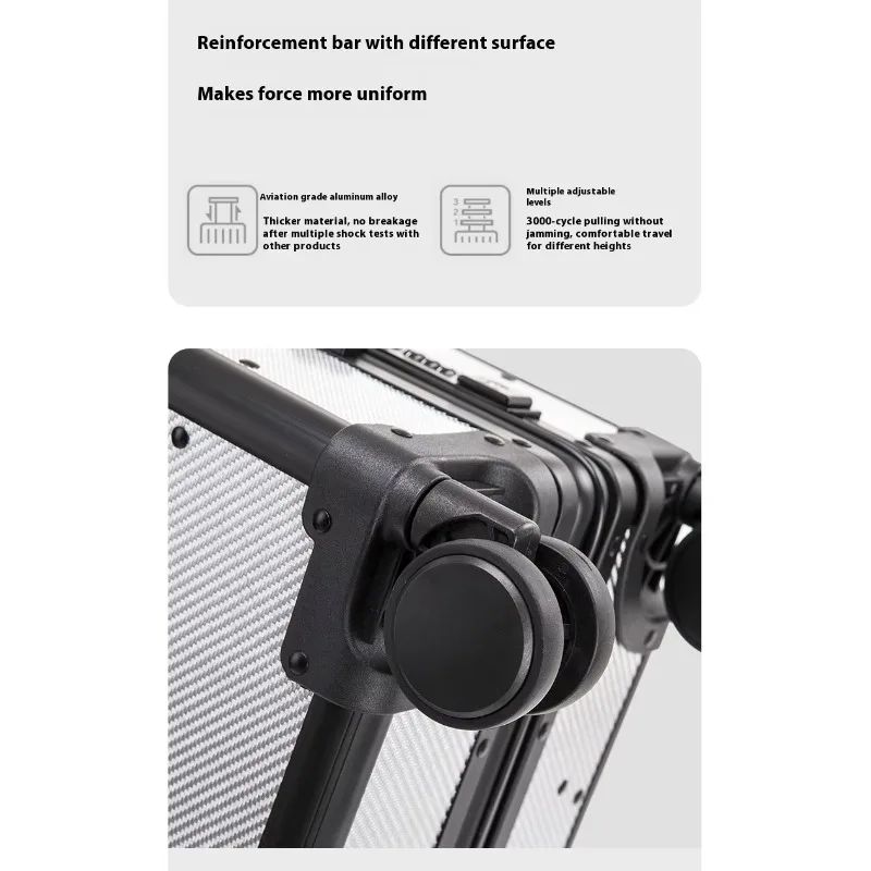 2025Muti-Fuctional Carbon Fiber Luggage 20/24Inch Business Trolley Case Carry On Suitcase With USB Charging Spinner Wheels Suitc view 5