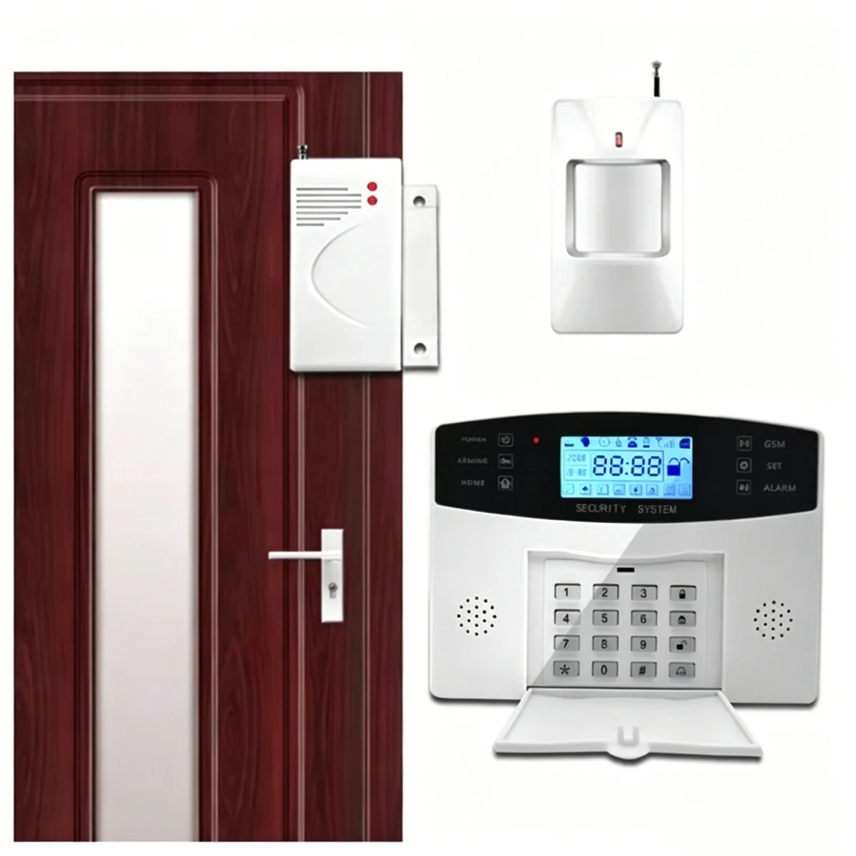 gsm-alarm-system-kit-wireless-sensor-door-sensor-siren-remote-controller-for-security-protection