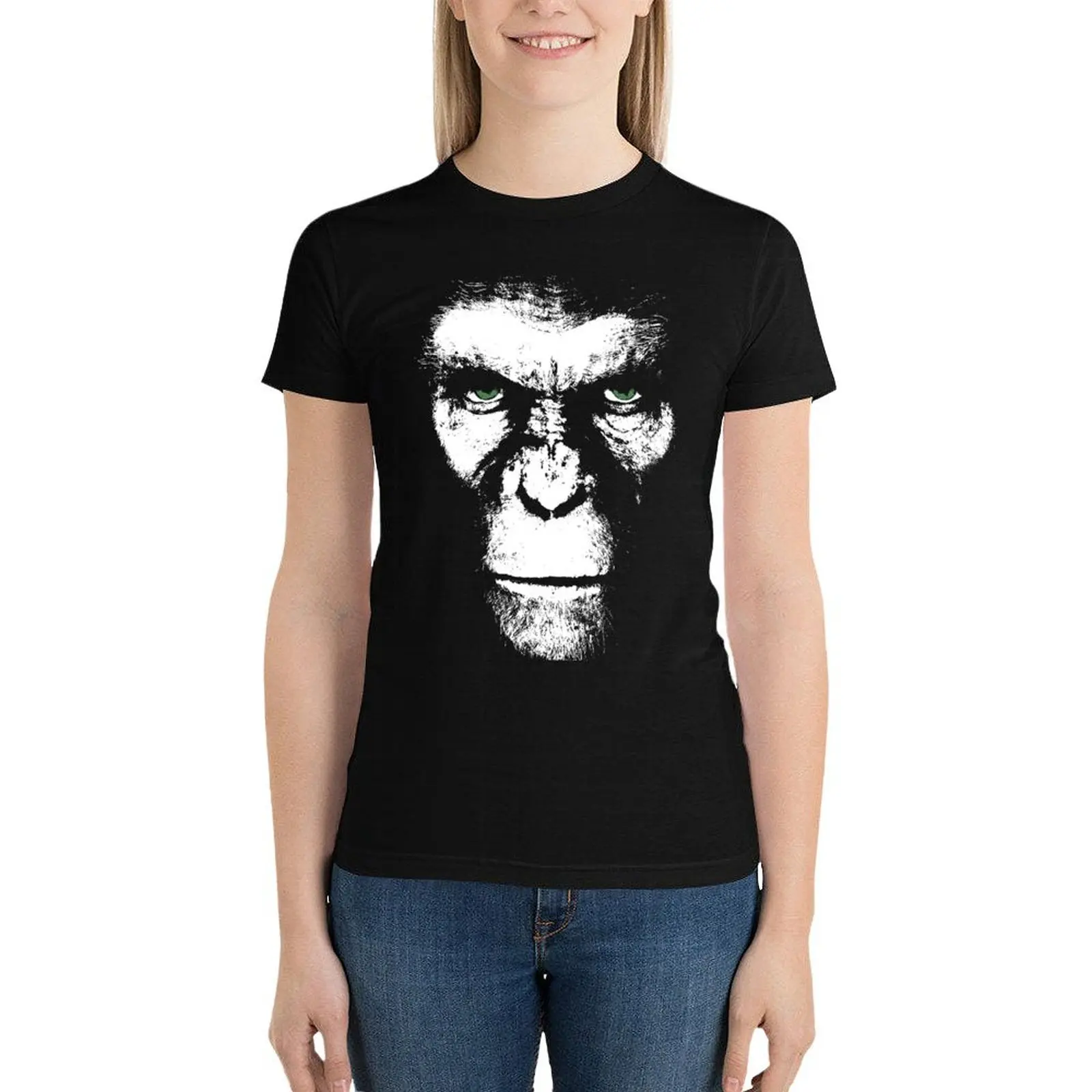 Apes Will Rise White T-Shirt Female clothing hippie clothes Women's summer blouses 2024