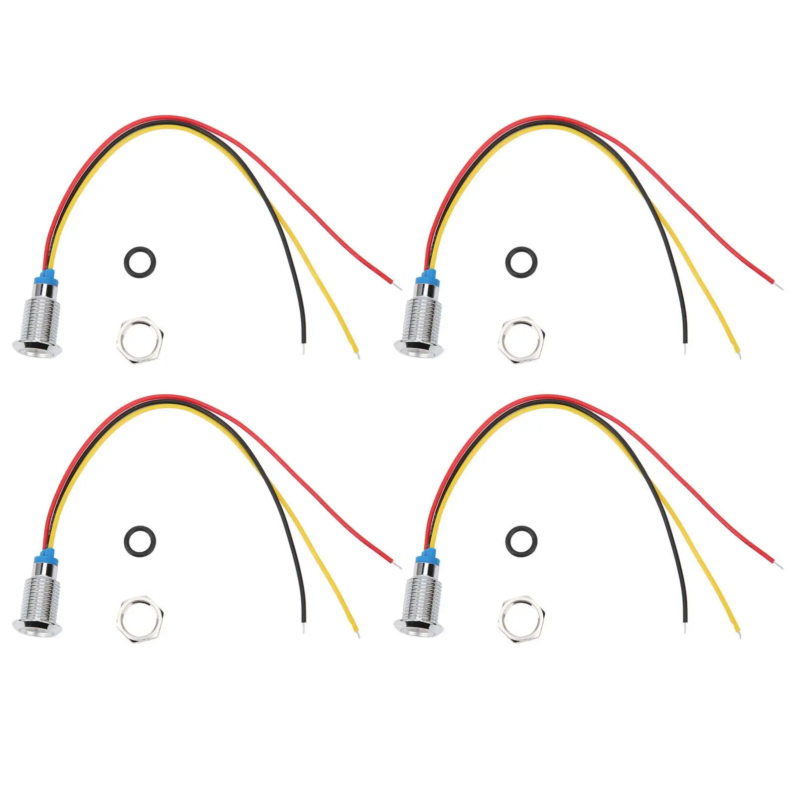 4 juegos de LED redondos precableados, 10mm, 2 colores, impermeables, a prueba de polvo, cátodo común, 110-220V