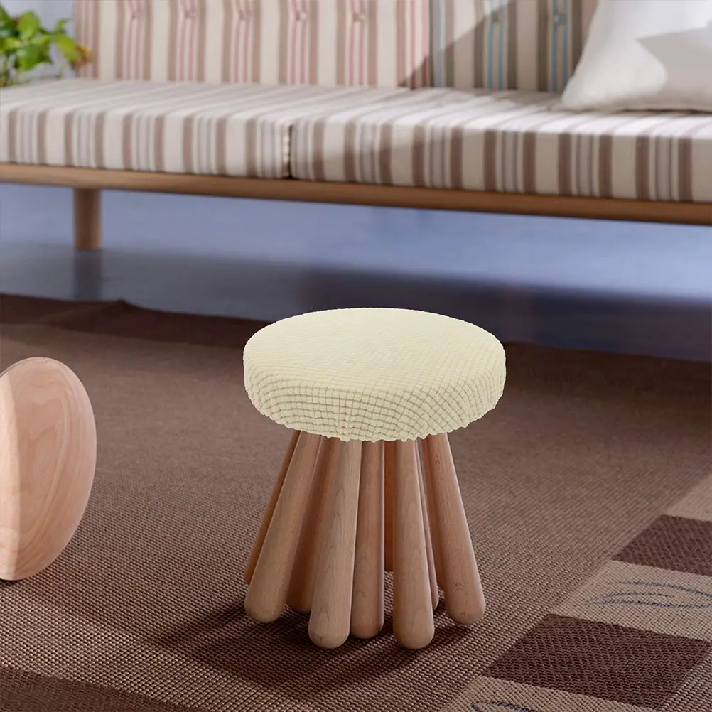 

2Pcs Round Stool Covers Stretchable Elastic Fabric Washable Protective Seat Slipcover for Dining Chairs Bar Stools Home Office