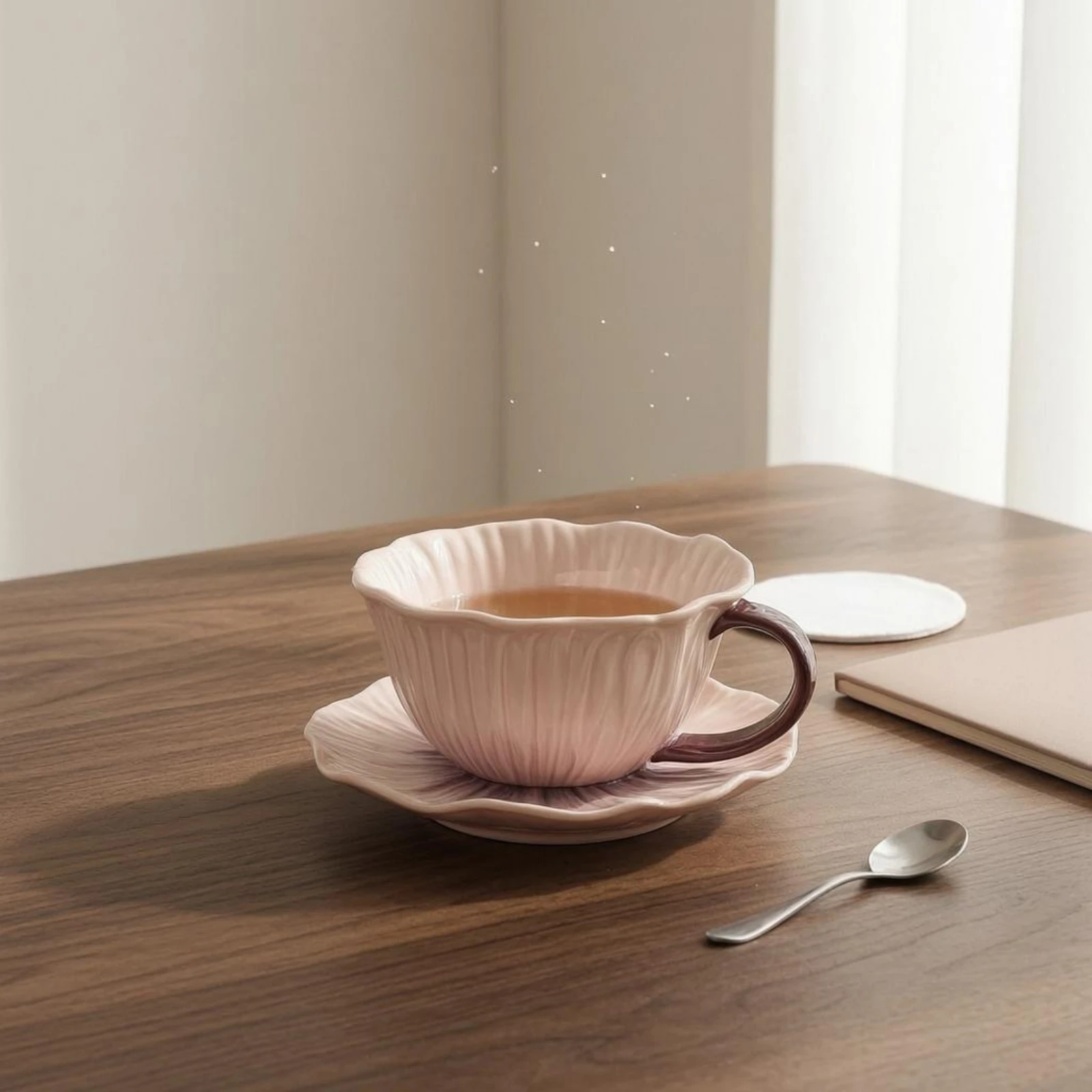 Coffee Cup Saucer Set with Handle Ceramic Cup Saucer Set Cappuccino Cups Lead-Safe of Harmful Substances Tableware Bohemian - view 5