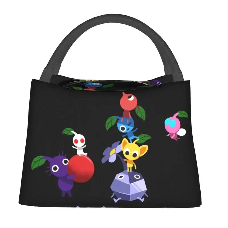 Animated Cartoon Games Pikmin Portable Lunch Box Women Waterproof Plant Thermal Cooler Food Insulated  Bag