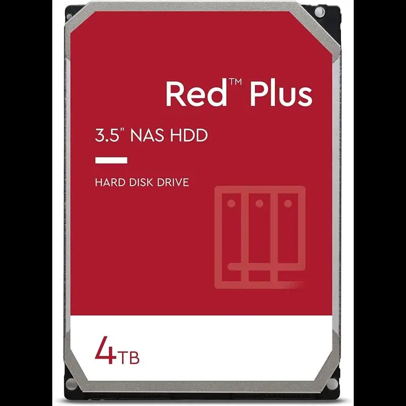 New! 1- 4TB VV D Red Plus NAS Internal Hard Drive HDD 5400 RPM, SATA 6 Gb/s, CMR, 128 MB Cache, 3.5