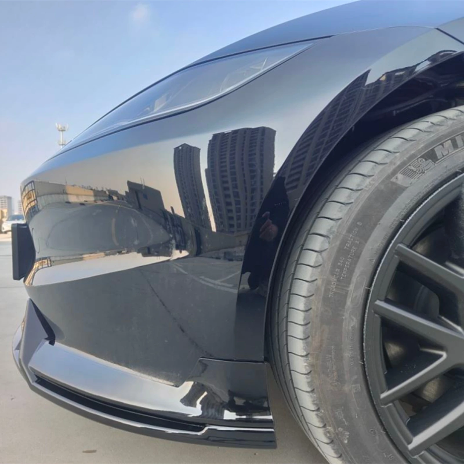 

For Tesla Model 3 2017-2023 Car Front Bumper Spoiler Lip Protection Guard Lower Splitter Blade Canards Body Kit ABS Plastic