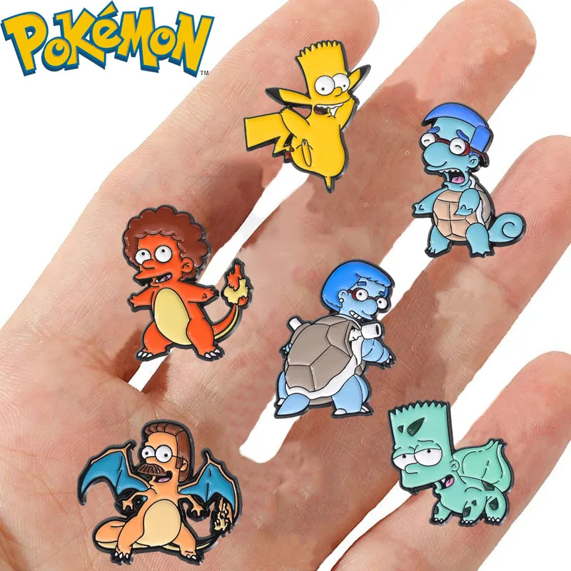 

Pokemon Cartoon Lapel Pin Anime Pikachu Charizard Squirtle Brooch Applicable To Clothes Collar Backpack Enamel Pins Accessories