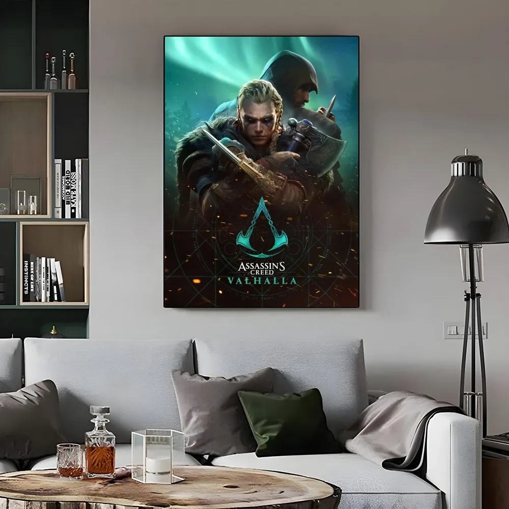 1PC A-Assassins Creed Game Poster Self-adhesive Art Waterproof Paper Sticker Coffee House Bar Room Wall Decor