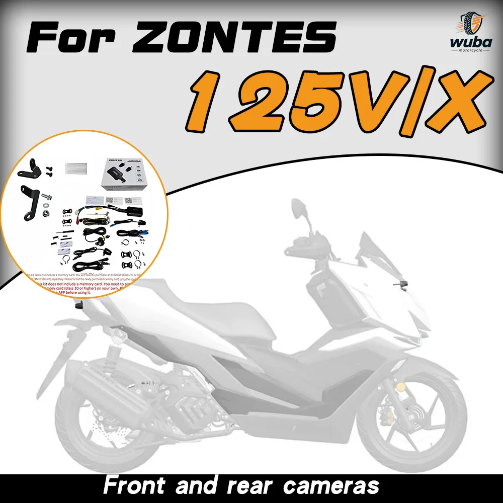 For ZONTES 125V 150V 125X 150X scooter modification parts, dashcams, front and rear cameras, monitoring accessories.