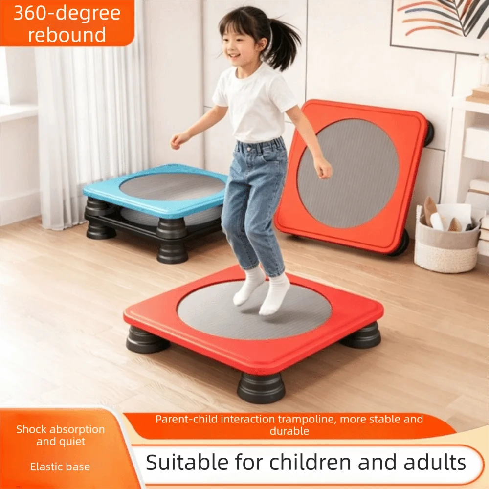 Practical Kids Fitness Trampoline Safe Structure With EVA Foam Bounce Mat Durable Physical Development Jumping Platform