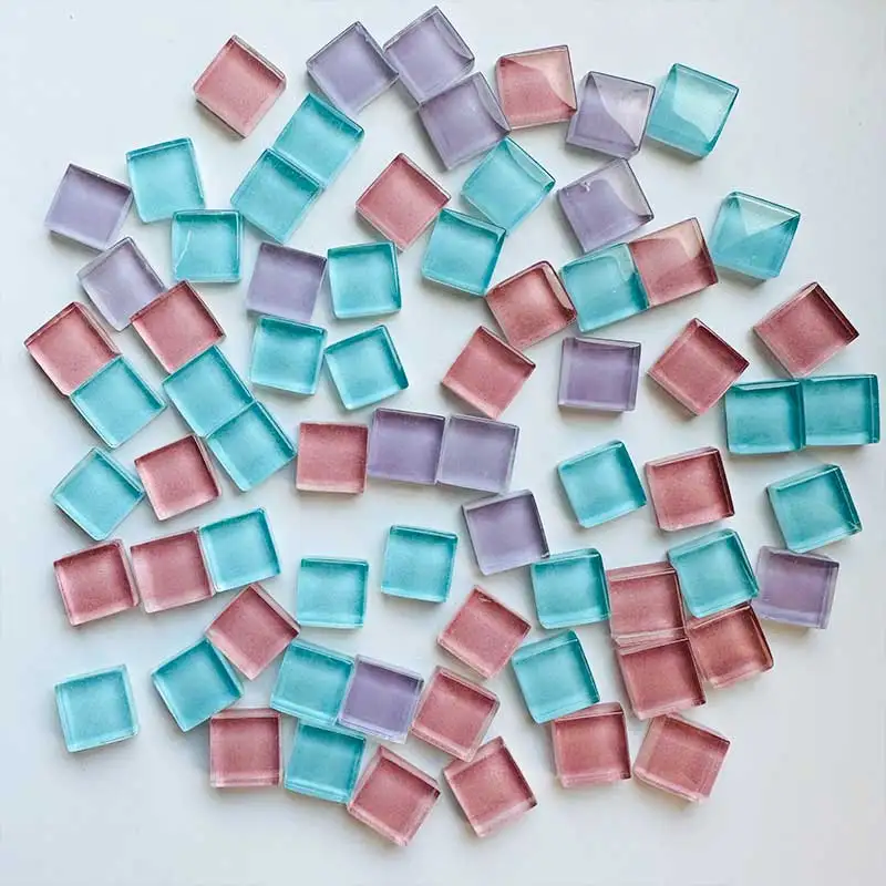 

100g mixed Mosaic Pieces Assorted Color Square Glitter Glass Mosaic Tiles for DIY Crafts Supplies 918