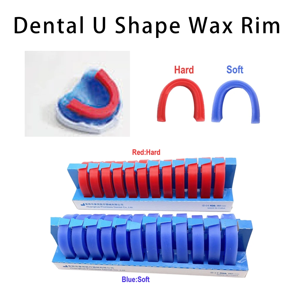 

Dental Lab Material Occlusal Rim Model Base Plate Wax U Shape Hard and Soft Denture Casting Bite Block Dentistry Product Cotisen