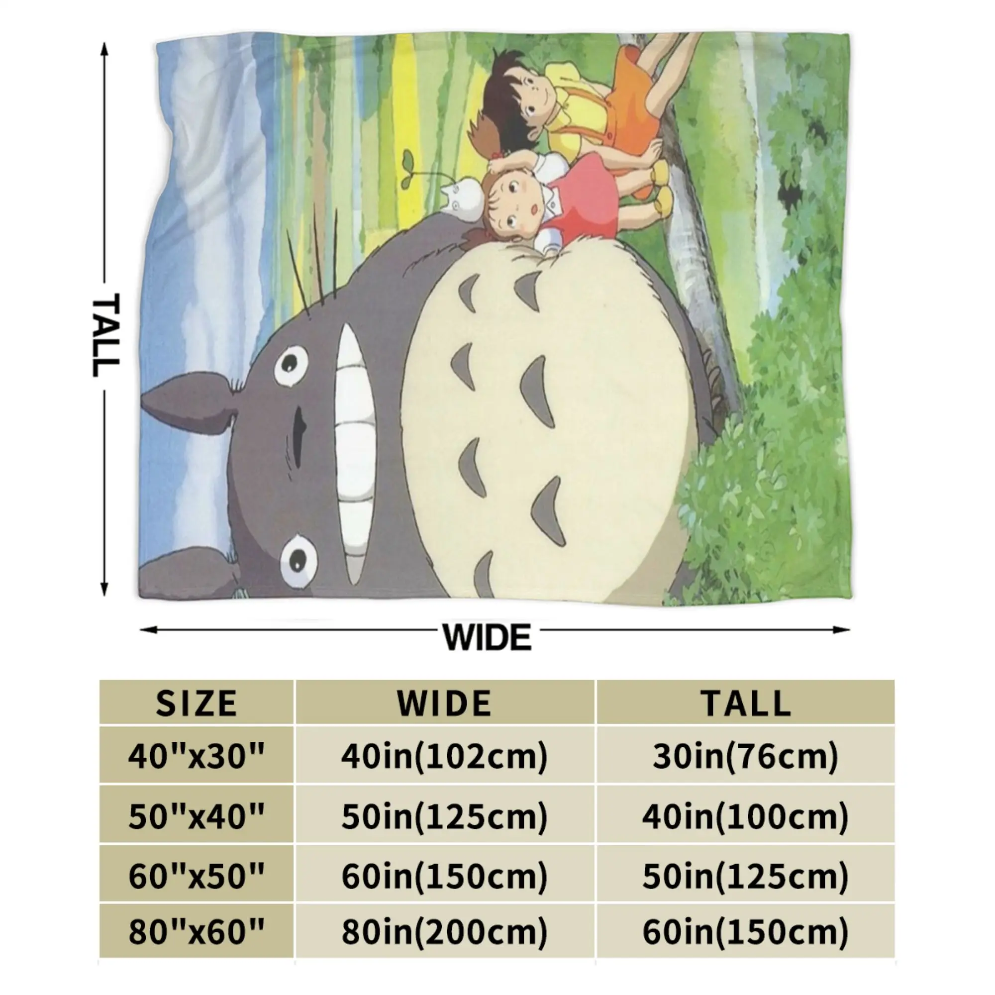 Comfortabele T-Totoroes Dekenaccessoires Bank Decoratieve Deken Gooi Super Warm Fleece voor in de auto