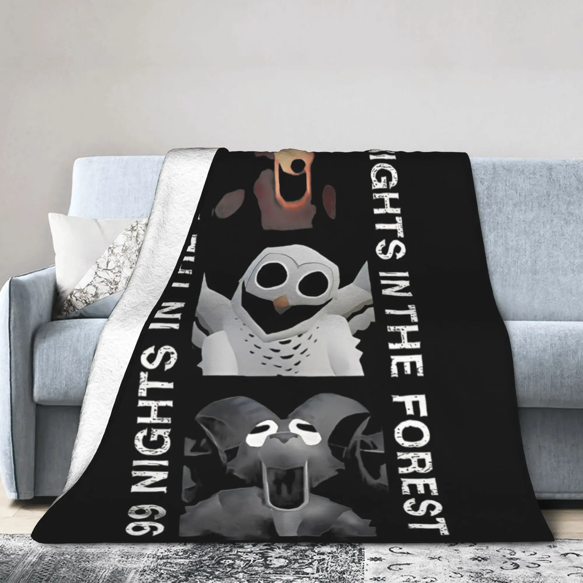 99 Nights in the Forest The Deer Flannel Throw Blanket Horror Game Bedding Knitted Blanket Outdoor Lightweight Multi-function