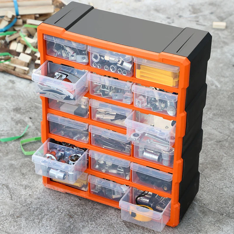 Multi-grid Parts Storage Box Transparent Drawer Boxes Plastic Tool Cases Screw Hardware Parts Electronic Component Organizers