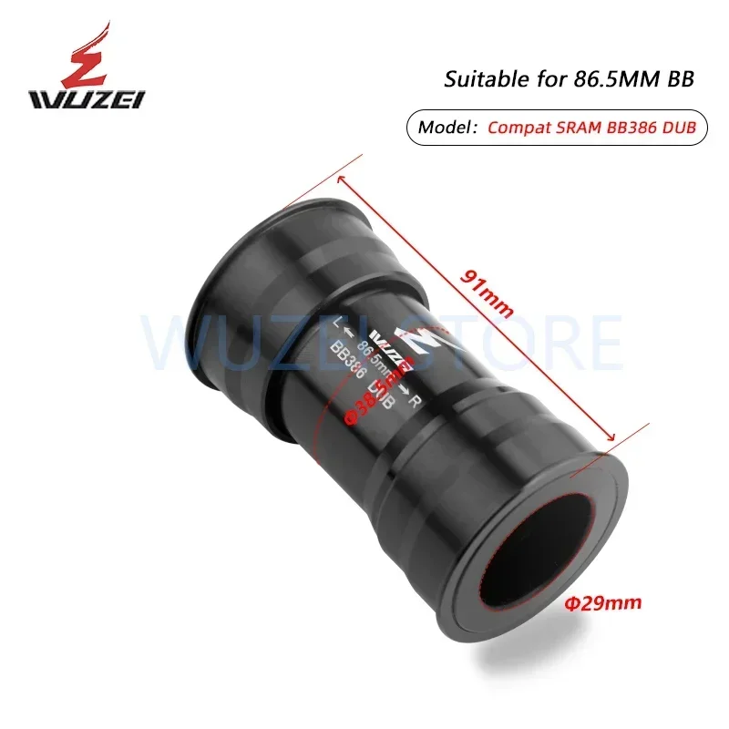 WUZEI Sealed Bearing BB30 BB386 BB91 PF30 DUB 24/29mm MTB Mountain ROAD Bicycle Press-in Thread Bottom Bracket BB Axis For SRAM