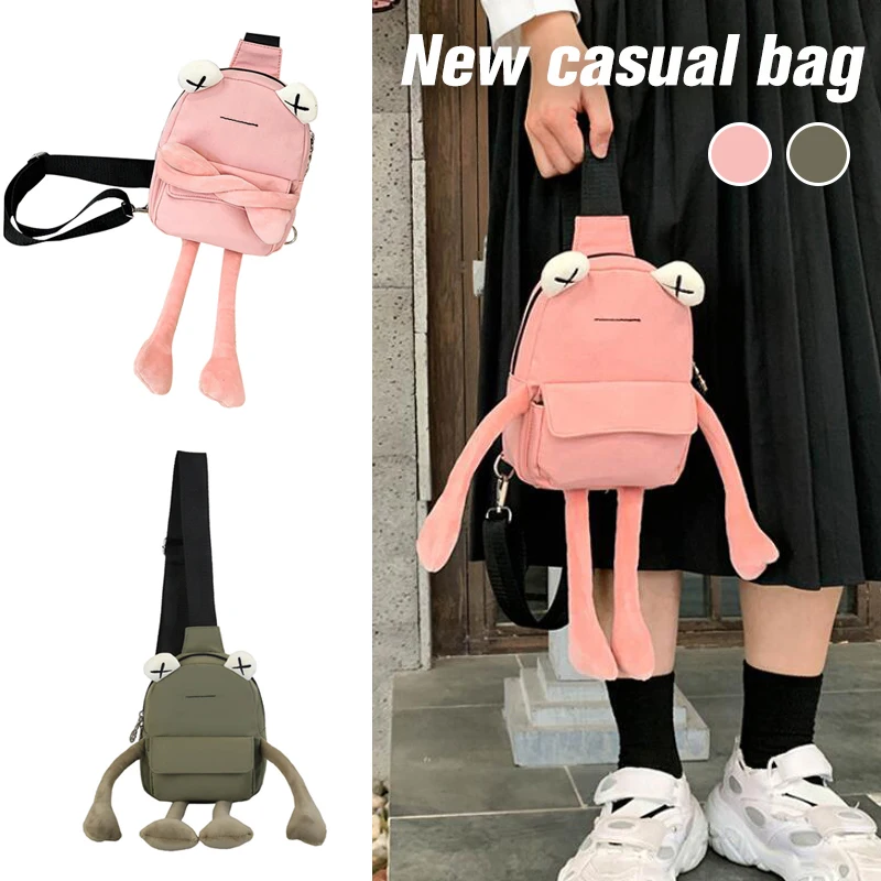 Tas Kecil Gadis Kepribadian Tas Kodok Lucu Kartun Tas Messenger Kasual Wanita Tas Dada Uniseks Tas Selempang Bahu