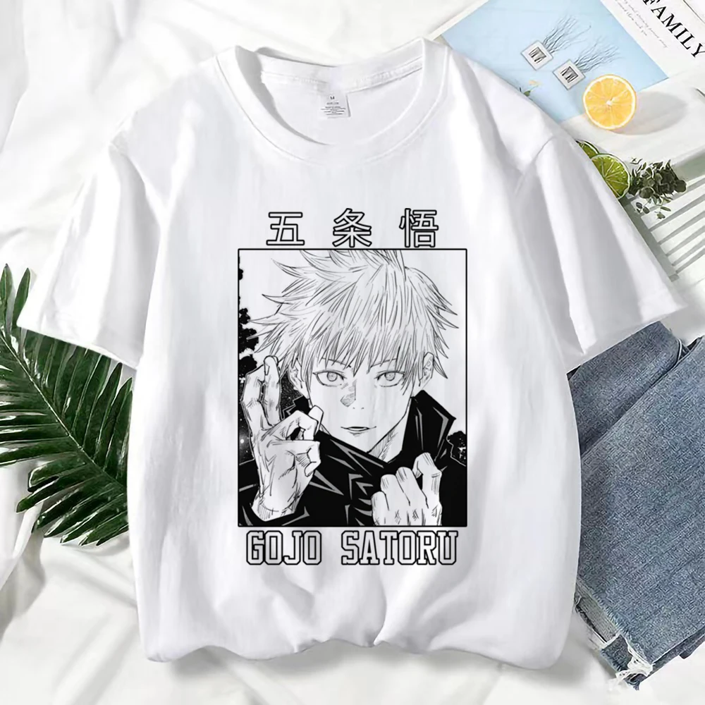 T-shirt à Manches Courtes pour Homme, Estival et Décontracté, avec Dessin Animé Japonais, Jujutsu Kaimmer, Gojo Satoru, à la Mode, Harajuku