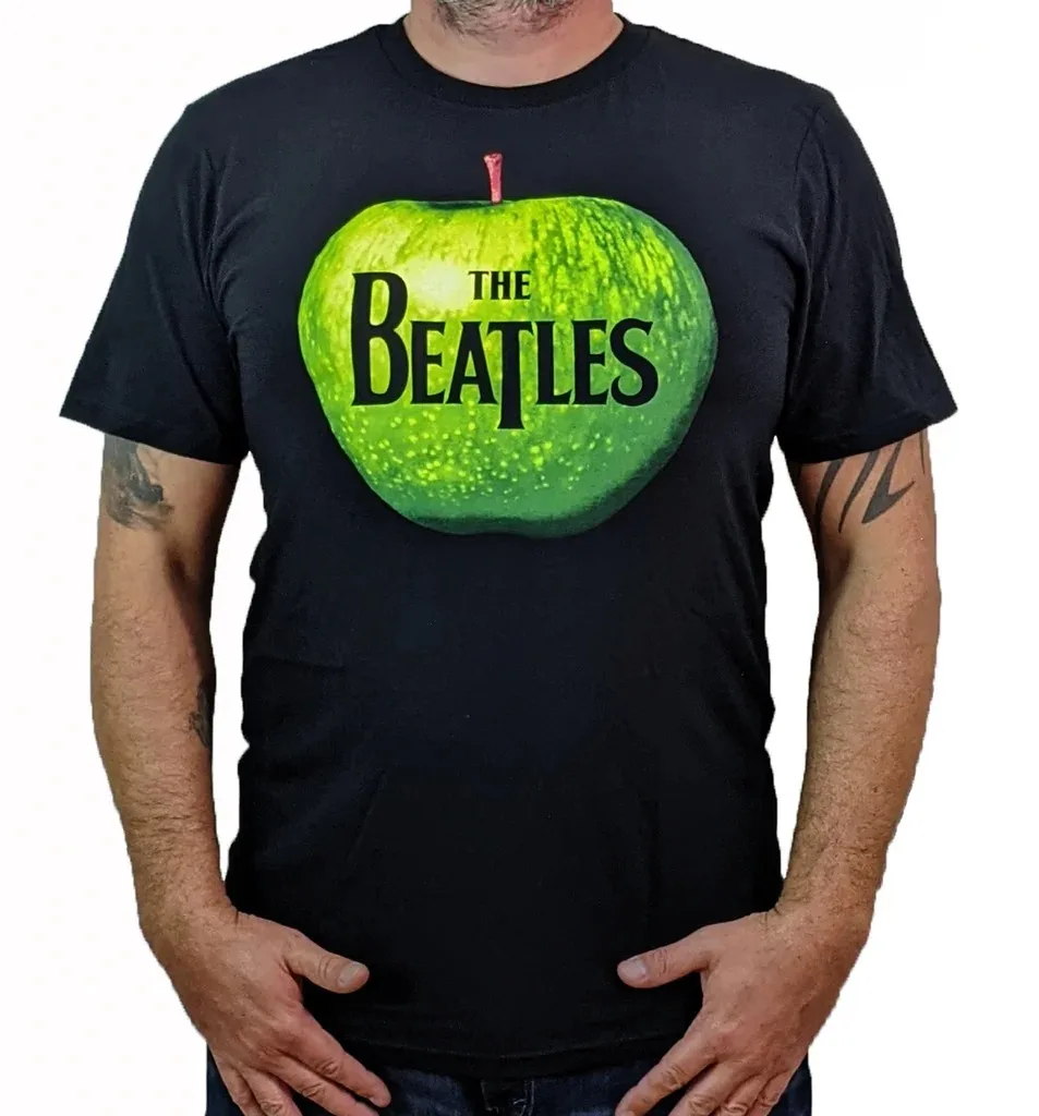 

Beatles Apple Pattern Art T-Shirt, Unisex Short-Sleeve Top, Luxury Trendy Summer Retro Band Streetwear