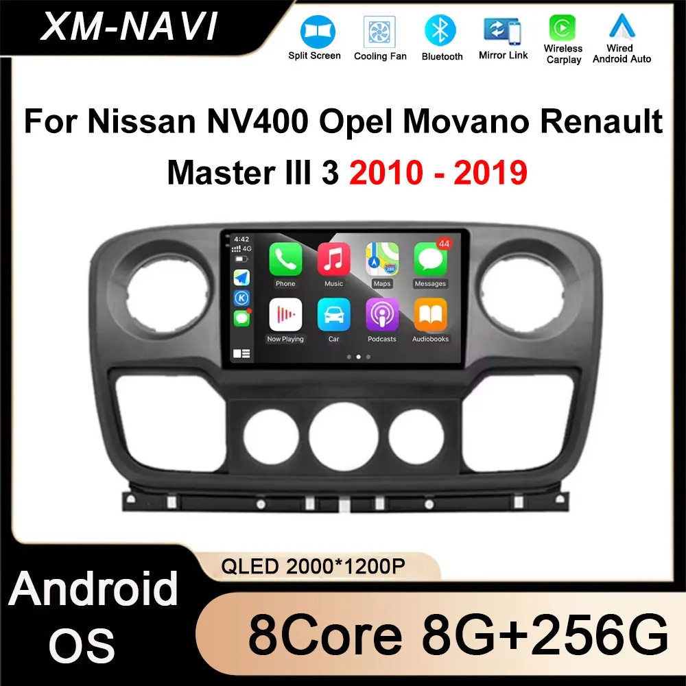 Car Multimedia Player Radio Wireless Carplay For Nissan NV400 Opel Movano Renault Master III 3 2010 - 2019 Android Auto GPS