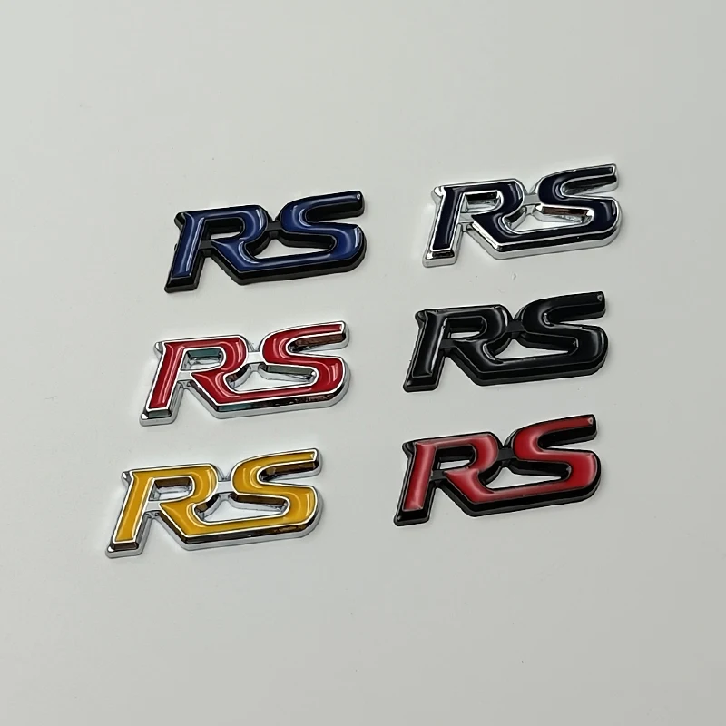 3d Metal RS Logo Badge Decal Car Steering Wheel Emblem For For Honda RS FIT Jazz Civic HRV Jade Front RS Emblem Car Acceessories