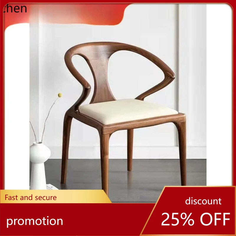 

CZ Restaurant Creative Leisure Armrest Tea Chair Solid Wood Dining Chair Backrest Master Chair