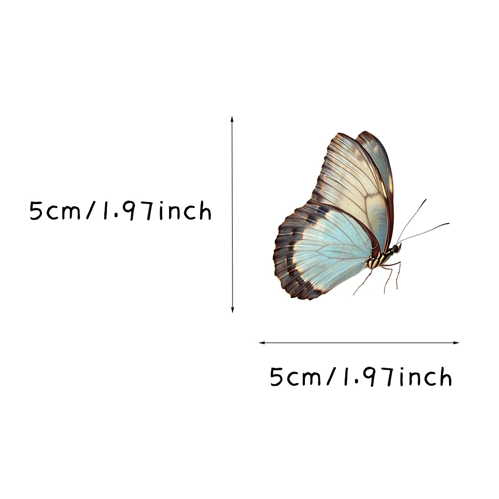 50PCS Creative Colorful Butterfly Ins Wind Transparent Stickers Decorative Notebook Phone Case DIY Waterproof Stickers