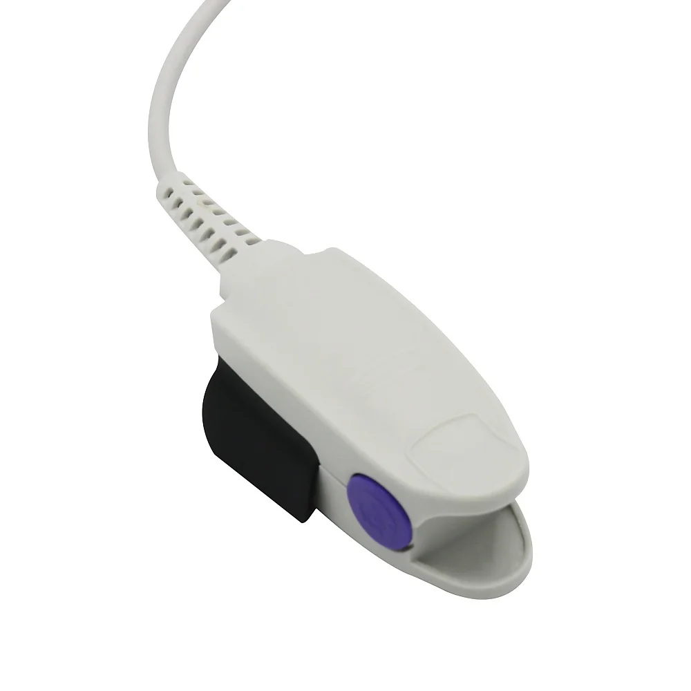Compatible with Comens Spo2 Sensor Adult Finger Clip Digital Tech 3 M 6 Pin 1 Notch Gray