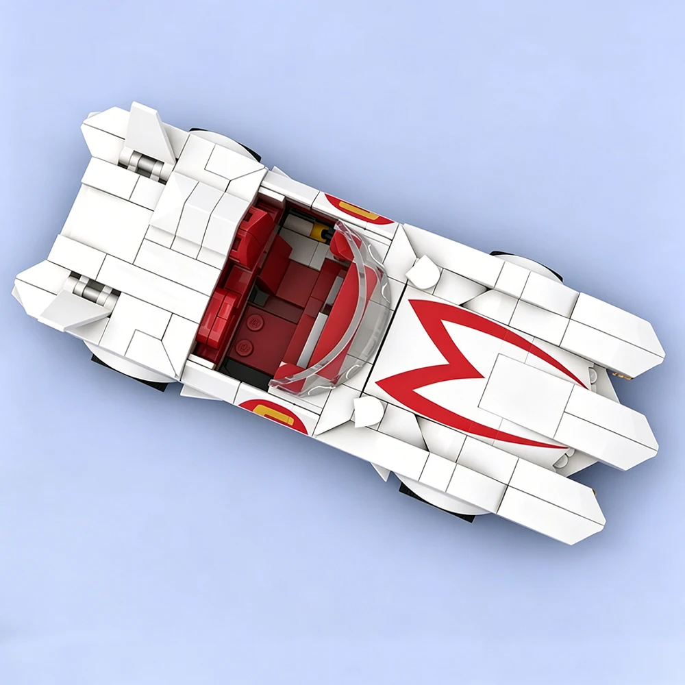MOC Speed ​​Racing Series Classic Mach 5 Model Building Blocks DIY Modular Sports Car Assembly Toy Adult Collectible Gift Set - view 3