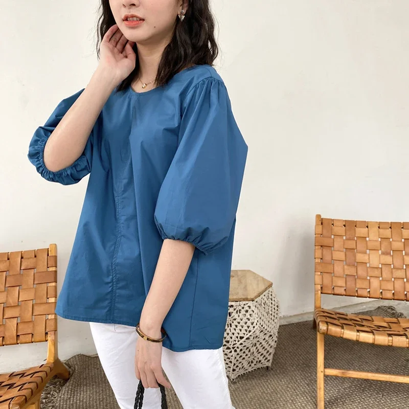 Summer Korean Harajuku Solid Color Women Tops Sexy Backless Fashion New Puff Sleeve Tee Shirts Femme Hemd Damen Vestidos Chemise