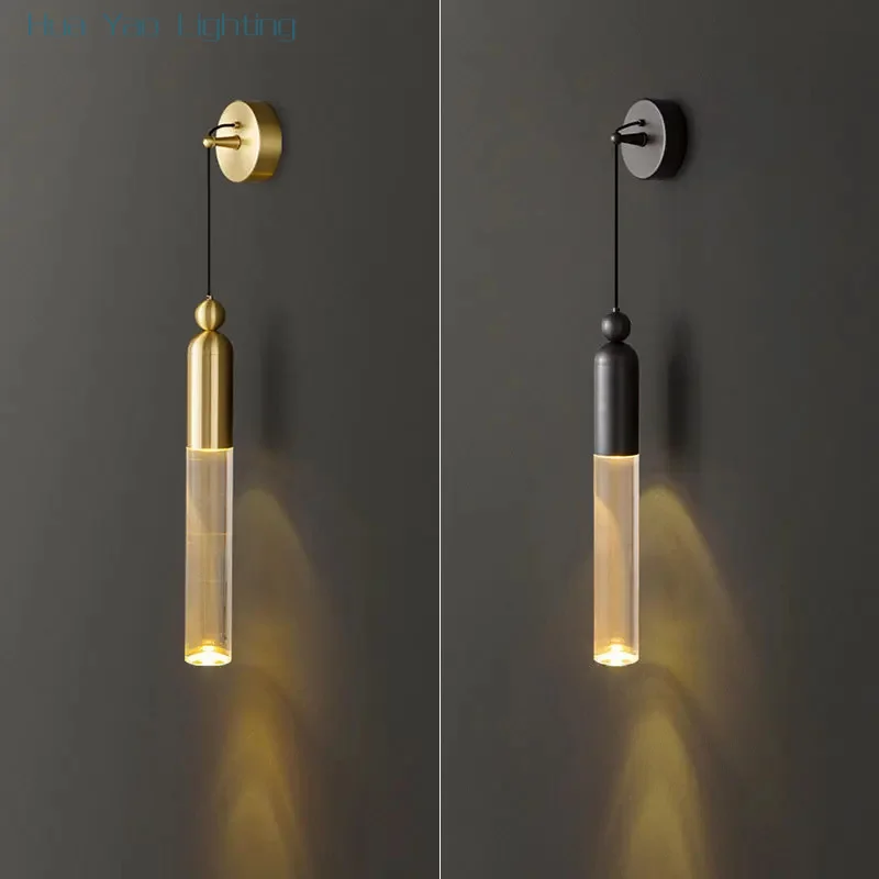 Minimally designed Nordic luxury bedroom bar lighting modern art decoration copper pendant lamp living room kitchen wall lamp