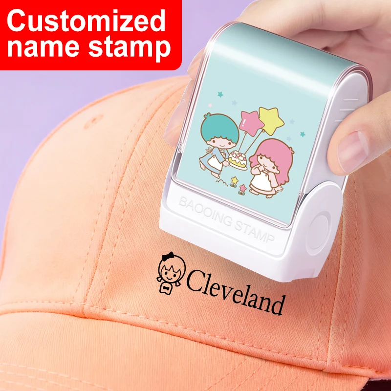 Anpassbarer personalisierter Namensstempel für Weihnachtsgeschenke – Little Twin Stars Designs, ideal zum Markieren von Schulmaterialien