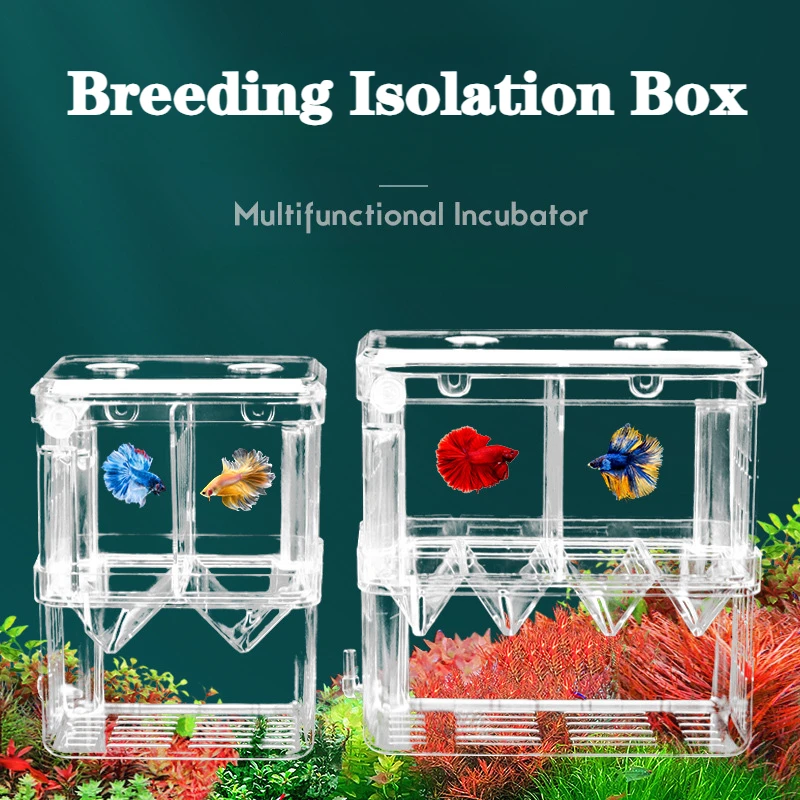 3 Sizes Double-Deck Clear Fish Breeding Isolation Box Aquarium Breeder Fish Tank Hatching Incubator Fish House Home acuario