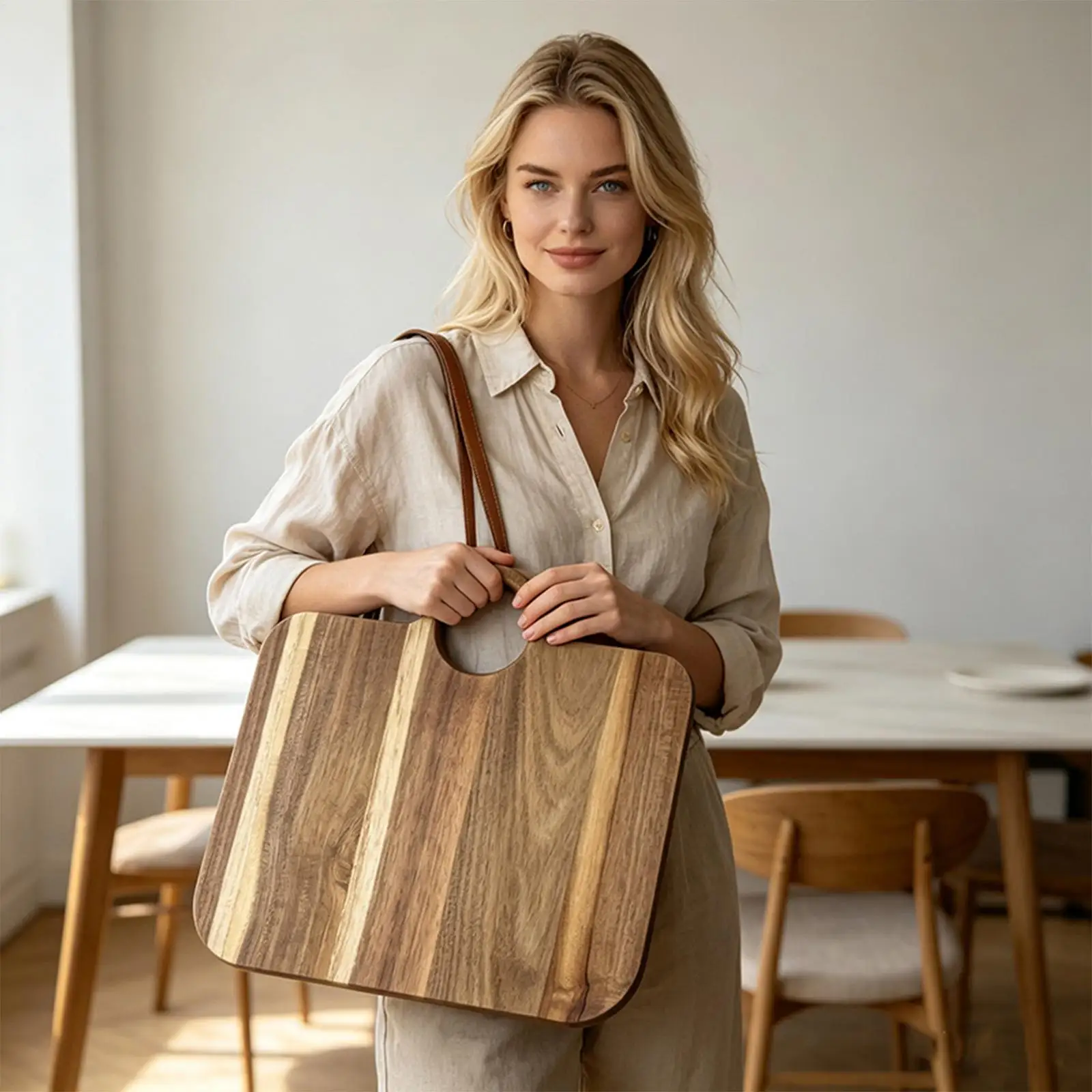 Kitchen Cutting Board Non-Slip Decorative Bag Shape Basket Shape Meat Cutting Board For Home Counter BBQ Meal Prep Food Meat view 5