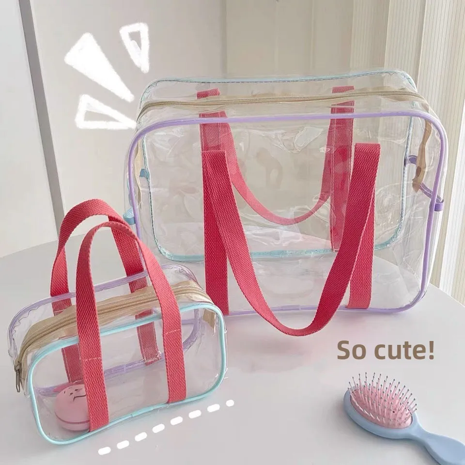 

aron Large Capaci PVC Swimming Waterproof Beach Bag Storage Bag Toiletry Bag Handbag Transparent Durable Fly Organizer