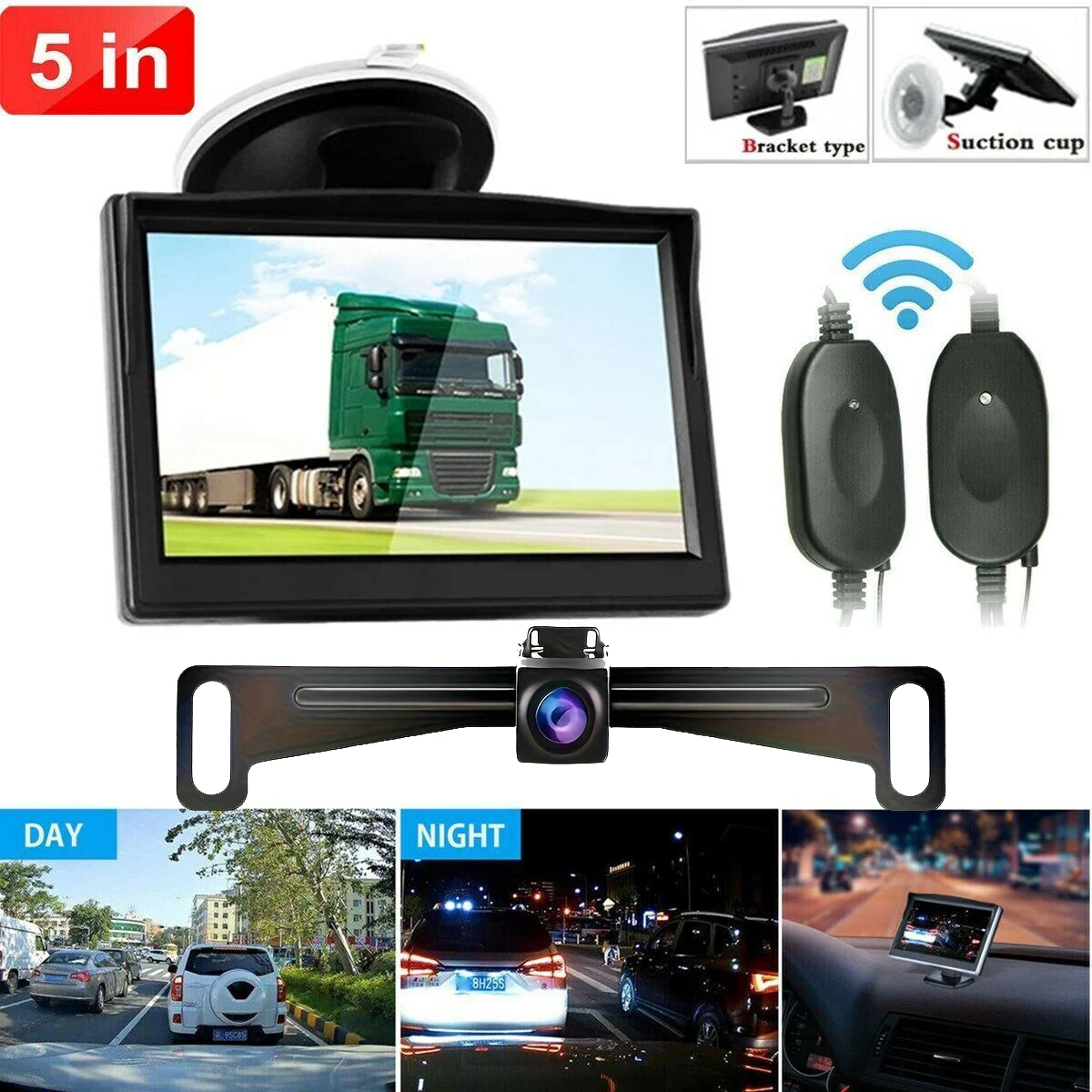 

Vehicle Accessories Backup Camera Wireless Car Rear View HD Parking System Night Vision + 5" Monitor