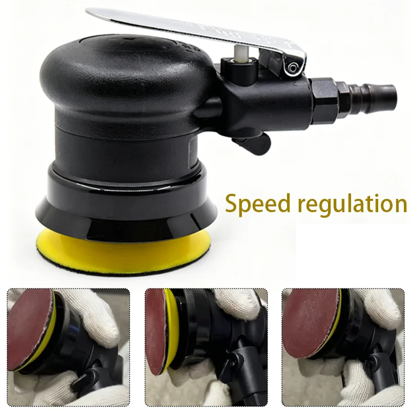 3 Inch Air Random Orbital Sander 75mm Mini Air Palm Sander for Body Work Wood Metal with 5 Sanding Discs 1/4